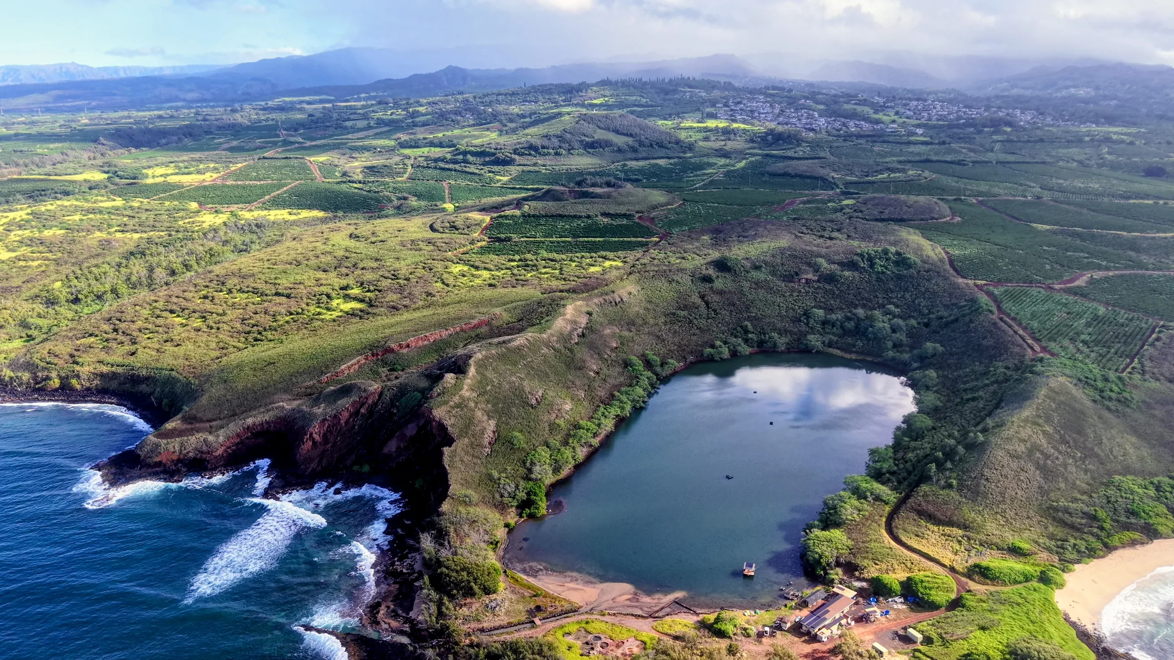 Aerial still — Kauai terrain