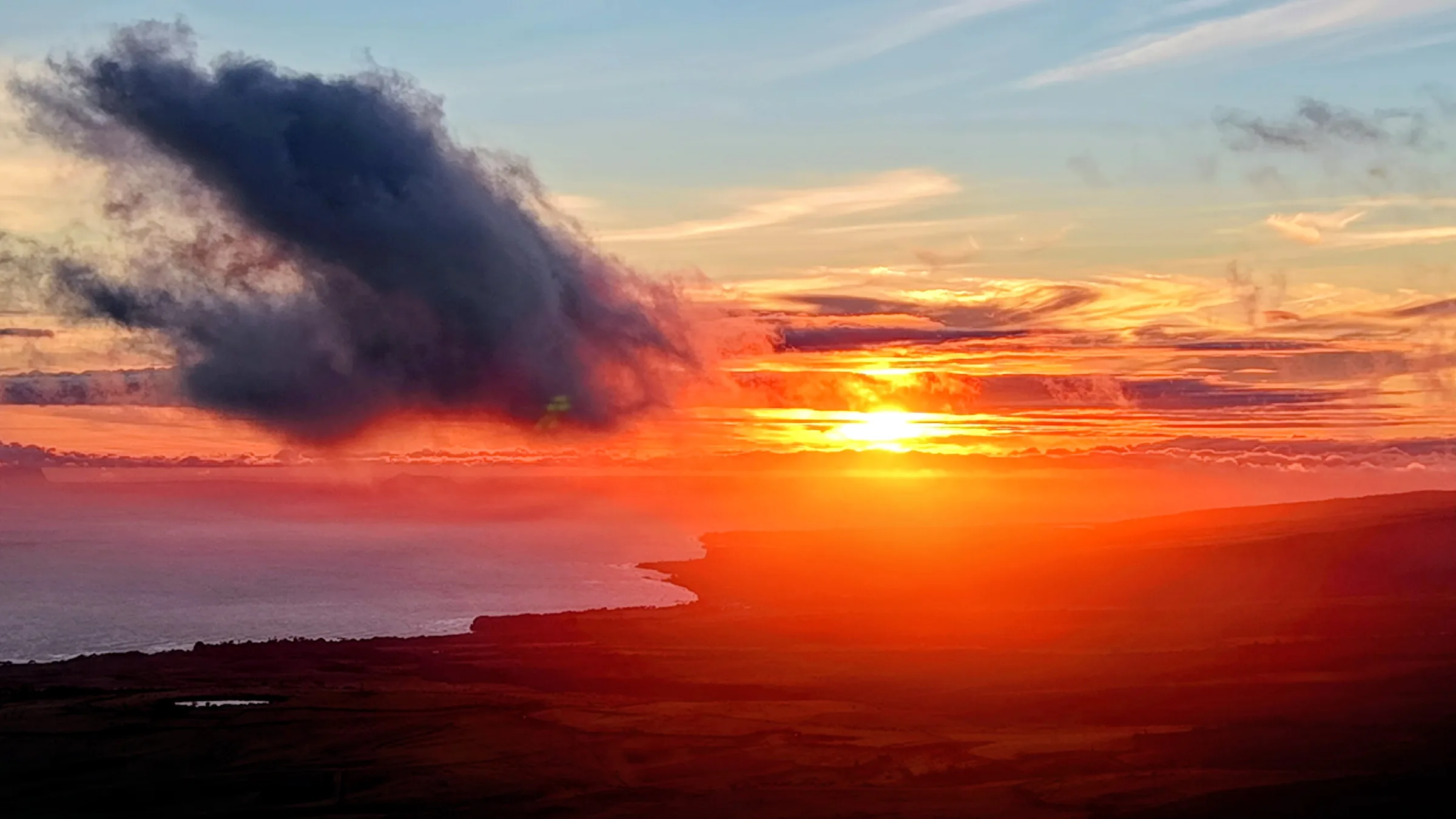 Aerial still — morning light